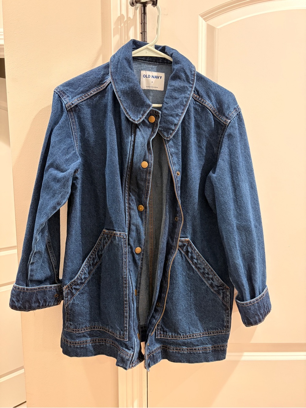 Old Navy Dark Blue Kids Denim Jacket with Snap Front